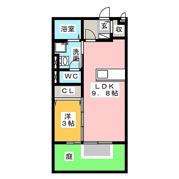 villa yamate C ｜岐阜県美濃加茂市山手町２丁目(賃貸アパート1LDK・1階・33.61㎡)の写真 その2