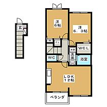 セピアコートB  ｜ 岐阜県加茂郡坂祝町黒岩（賃貸アパート2LDK・2階・57.76㎡） その2