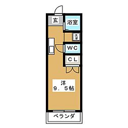 ドリーム長良川 ワンルームの間取図画像