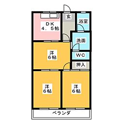 ジードルング山手 3Kの間取図画像
