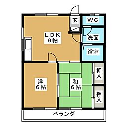 ヴェストシュタット三和3 2LDKの間取図画像