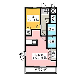 リバティーコート 1LDKの間取図画像