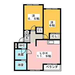 エトワール・アン 2LDKの間取図画像