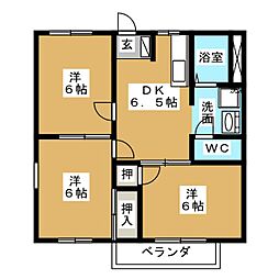 もりやまハイツ 3DKの間取図画像