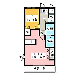 リバティーコート 1LDKの間取図画像