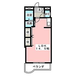 タウン・ロイヤル 1Kの間取図画像