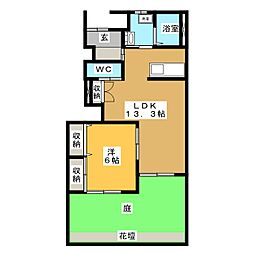パルル 1LDKの間取図画像