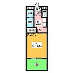 パラティーノ 1Kの間取図画像