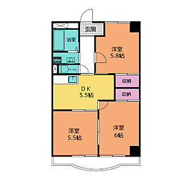 OasisMakino 3DKの間取図画像