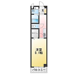 シャトー下米田 1Kの間取図画像