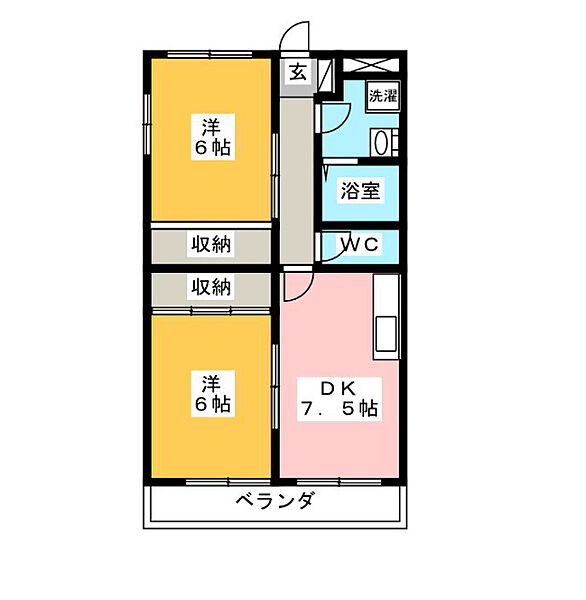 メゾン大島 ｜岐阜県羽島市竹鼻町狐穴(賃貸マンション2DK・3階・47.38㎡)の写真 その2