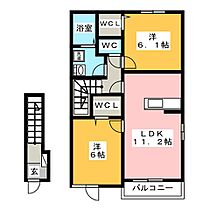 メロウ　クレメントＢ  ｜ 岐阜県羽島市上中町長間（賃貸アパート2LDK・2階・57.64㎡） その2