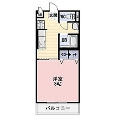 トワ・アモール 1Kの間取図画像