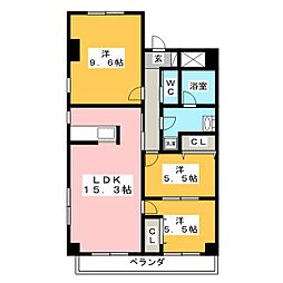 レジデンスタツミ2番館 3LDKの間取図画像