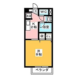 サンフラワー正木1 1Kの間取図画像