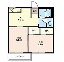 美住工房C 2Kの間取図画像