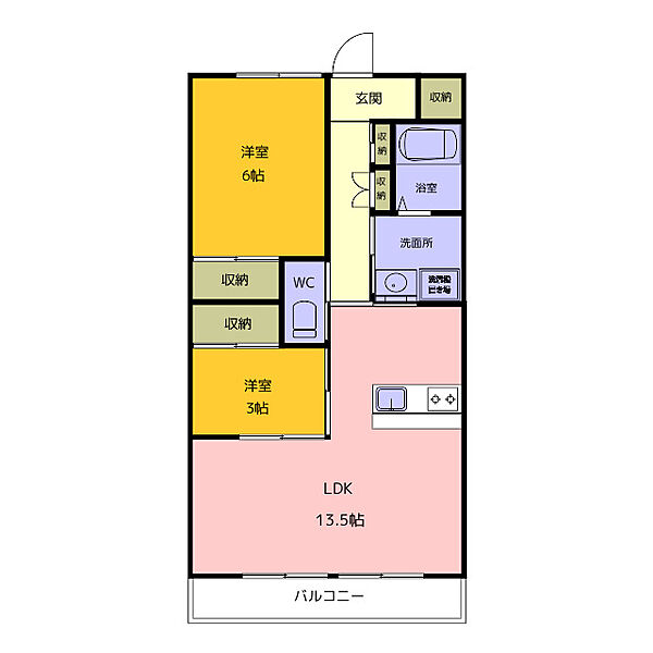 ドミール中津川 205｜岐阜県中津川市茄子川(賃貸アパート2LDK・2階・54.60㎡)の写真 その2