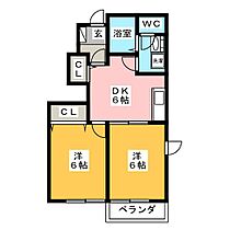 美　フレンディB  ｜ 岐阜県恵那市長島町正家（賃貸アパート2DK・1階・42.77㎡） その2