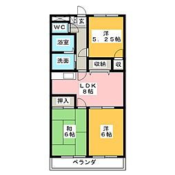 アルトラマンションA 3DKの間取図画像