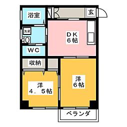 篠原歯科ビル 2DKの間取図画像