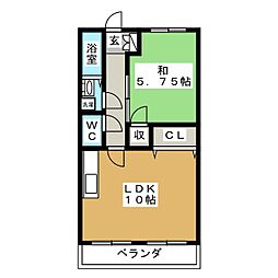 ハイツ柳町 1LDKの間取図画像