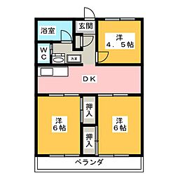 プロシードS 3DKの間取図画像