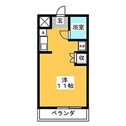ハイムサン・ムーン1 ワンルームの間取図画像