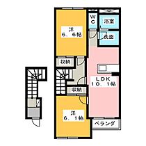 ベル・エキップ  ｜ 岐阜県土岐市泉町河合（賃貸アパート2LDK・2階・56.20㎡） その2