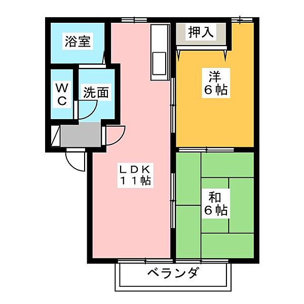 ラ・フォンテーヌ ｜岐阜県多治見市住吉町２丁目(賃貸アパート2LDK・2階・50.81㎡)の写真 その2