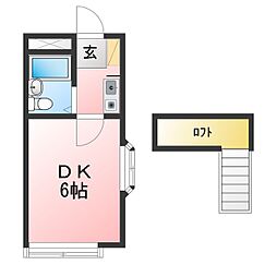 コスモハイツ泉 1Kの間取図画像