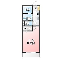 Mスクエア コート 1Kの間取図画像