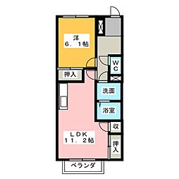 エステート瑞浪1 1LDKの間取図画像