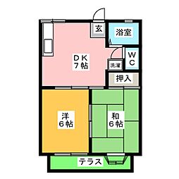 メゾン・ド・それいゆ 2DKの間取図画像