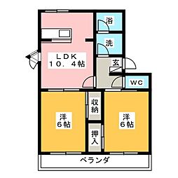 ミートファインA 2LDKの間取図画像