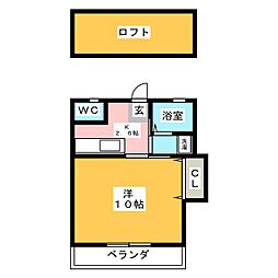 Succeed337 1Kの間取図画像