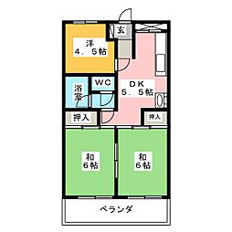 サンシャイン太平 3DKの間取図画像