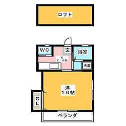Succeed337 1Kの間取図画像