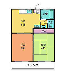 ハイツ早川 2DKの間取図画像
