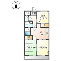 パークハイツ2 3DKの間取図画像
