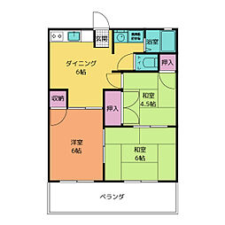 ロイヤルグリーン3 3DKの間取図画像