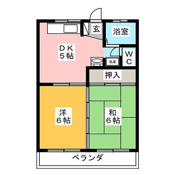 ハイツ早川 ｜岐阜県関市鋳物師屋７丁目(賃貸マンション2DK・1階・38.88㎡)の写真 その2