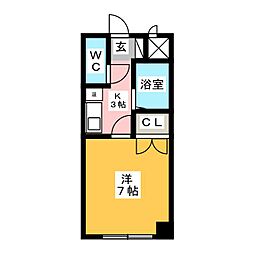 K'sFLATS 1Kの間取図画像