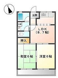 パークタウン1 2DKの間取図画像