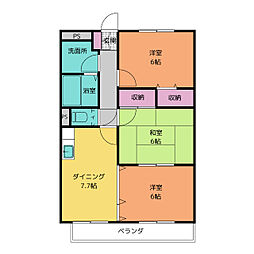 シャルムメゾン 3DKの間取図画像