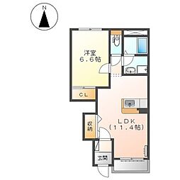 ソレイユ 1LDKの間取図画像