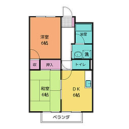 SurPlusプラウダ 2DKの間取図画像