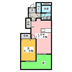 パティオアクタミ 1LDKの間取図画像