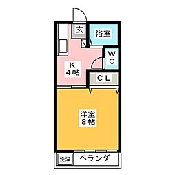 エクセル 1Kの間取図画像