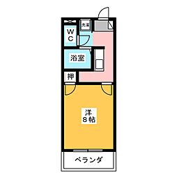 リヴィエール桐谷 1Kの間取図画像