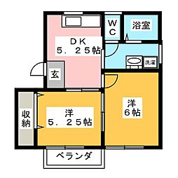 はいむコーエイ 2DKの間取図画像